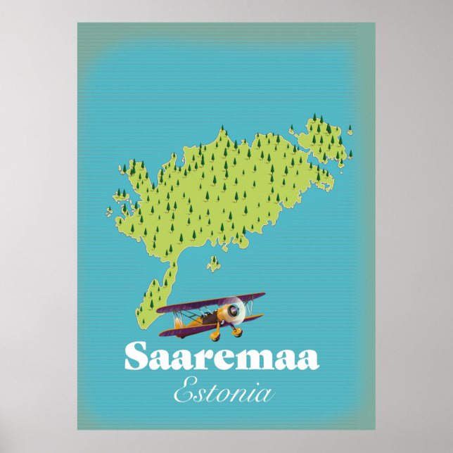 Saaremaa Estland karta Poster (Framsidan)