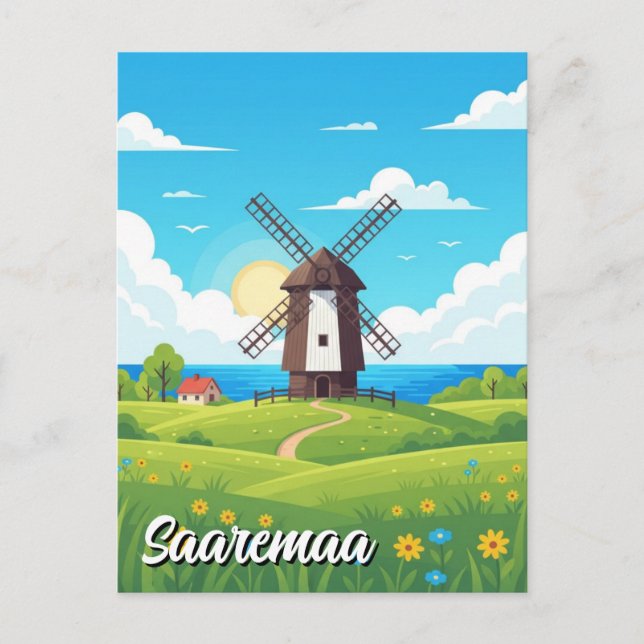 Saaremaa Estland Resa Vykort (Framsida)