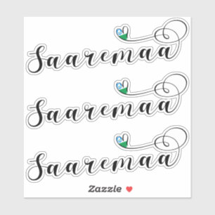 Saaremaa Flagga Heart, Estland Klistermärken