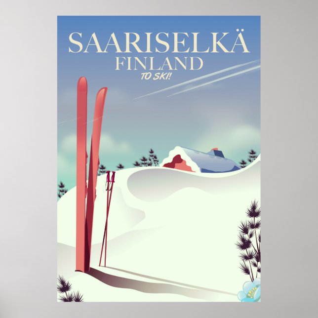 Saariselkä Finland ski poster (Framsidan)