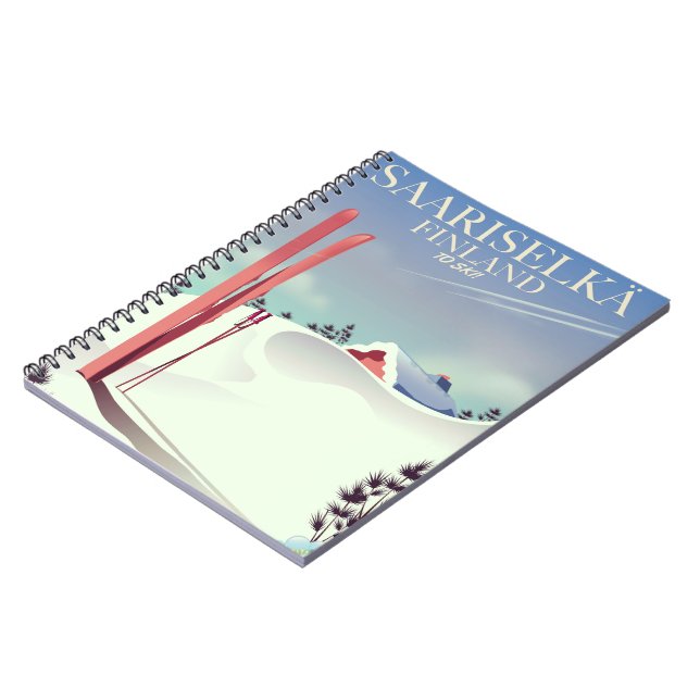 Saariselkä Finland ski poster Anteckningsbok (Vänstra Sidan)