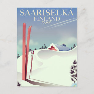 Saariselkä Finland ski poster Vykort