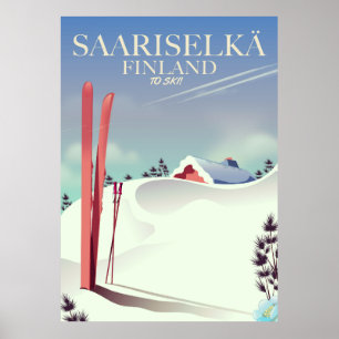 Saariselkä Finland skidar affischen Poster