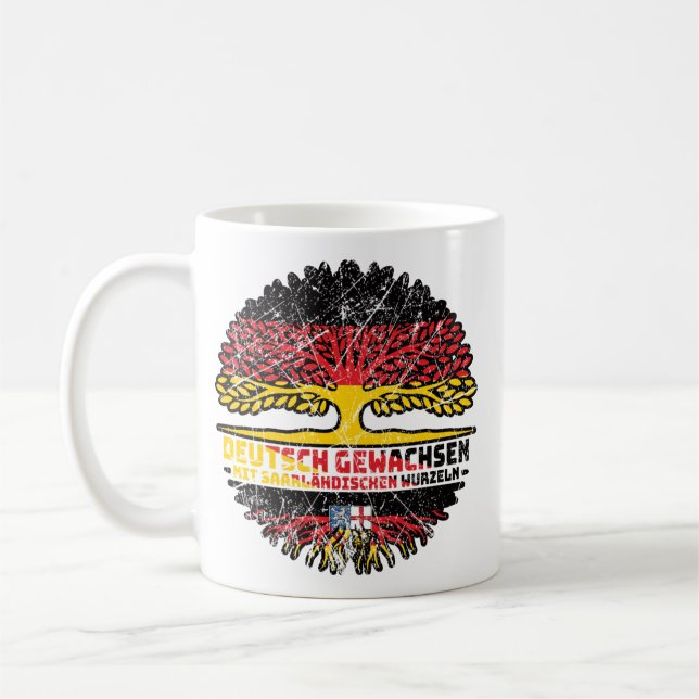 Saarland Saarländisch Deutsch Deutschland Baum Kaffemugg (Vänster)