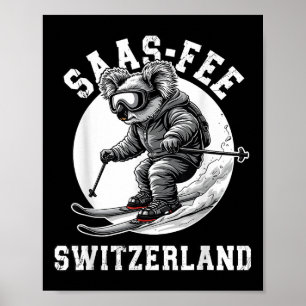 Saas-fee Koala Bear Skidort Schweiziska Alperna Sk Poster