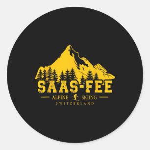 Saas-fee Schweiz Skidrott Alpin skidsport Schweiz Runt Klistermärke