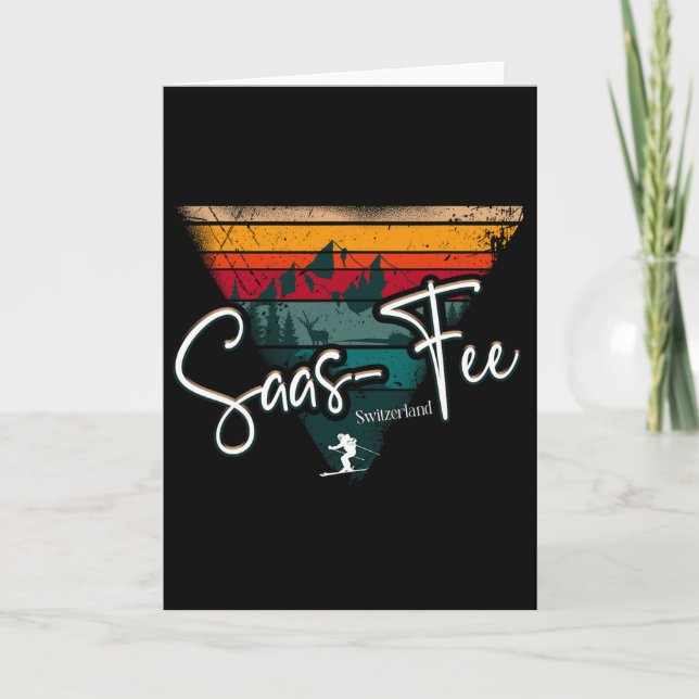 Saas-fee Ski Resort Swiss Alps Alpine Skiing Switz Kort (Framsida)