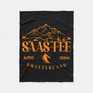Saas-fee skidort Schweiziska Alperna Alpin skidspo Fleecefilt