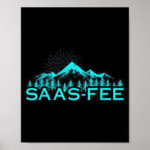 Saas-fee skidort Schweiziska Alperna Skidåkning Sc Poster