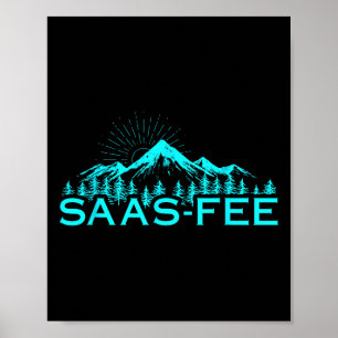 Saas-fee skidort Schweiziska Alperna Skidåkning Sc Poster