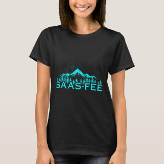 Saas-fee skidort Schweiziska Alperna Skidåkning Sc T Shirt