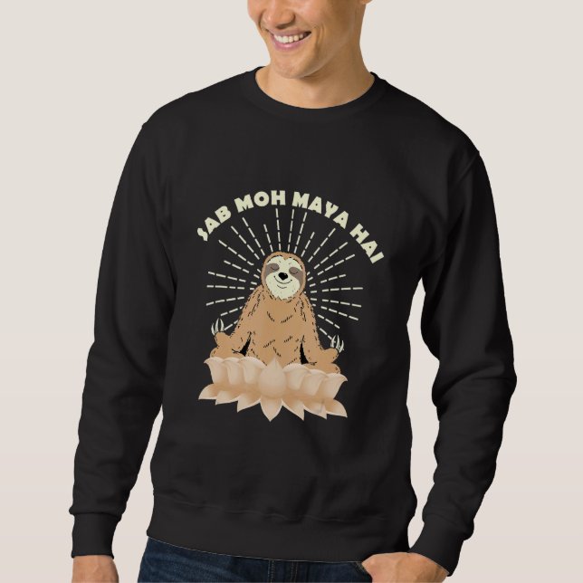 Sab Moh Maya Hai Meditation Hindi Slogan Lång Ärmad Tröja (Framsida)