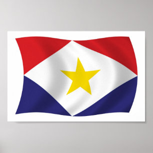 Saba Flagga Affisch Print