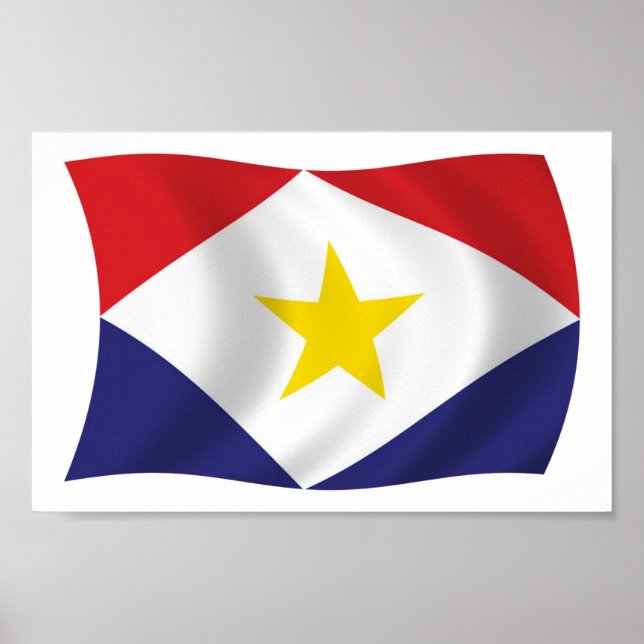 Saba Flagga Affisch Print (Framsidan)