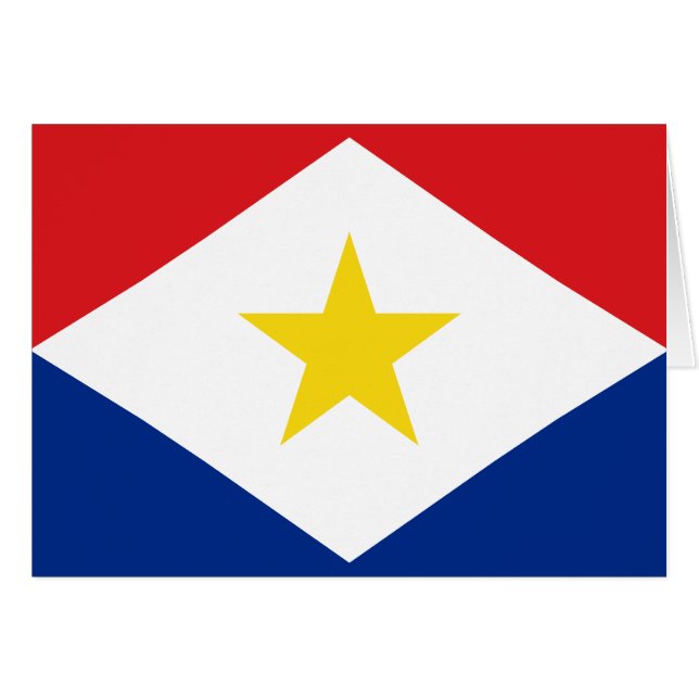 Saba Flagga Hälsningskort (Framsidan Horizontal)