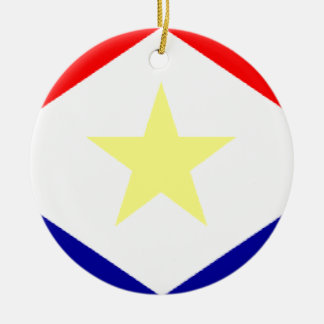 Saba flagga julgransprydnad keramik