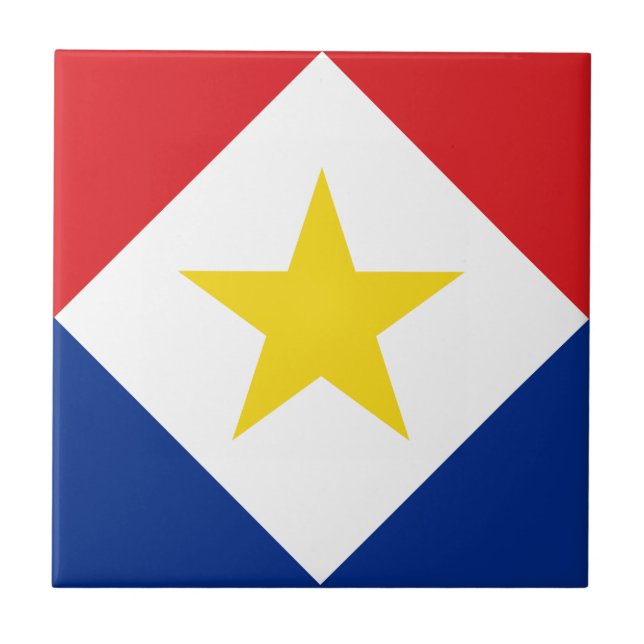 Saba Flagga Kakelplatta (Framsidan)