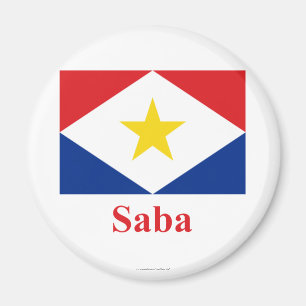 Saba flagga med namn magnet