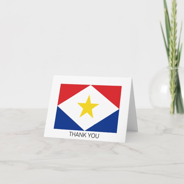 Saba Flagga Tack Kort (Framsida)