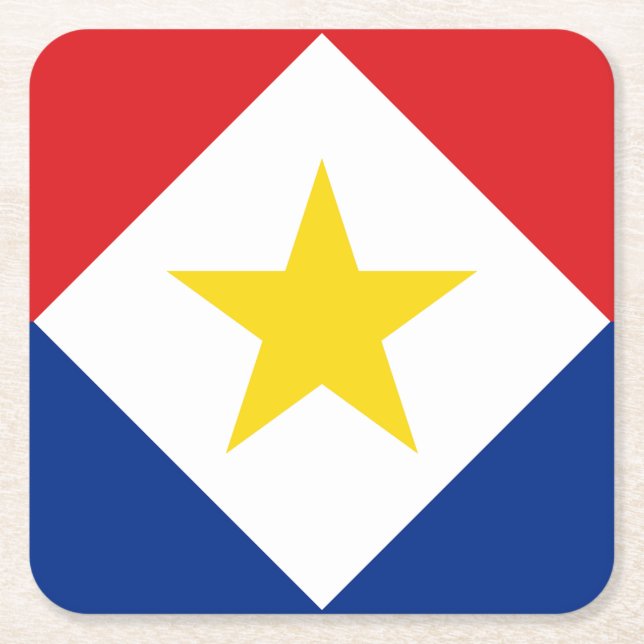 Saba Flagga Underlägg Papper Kvadrat (Framsidan)