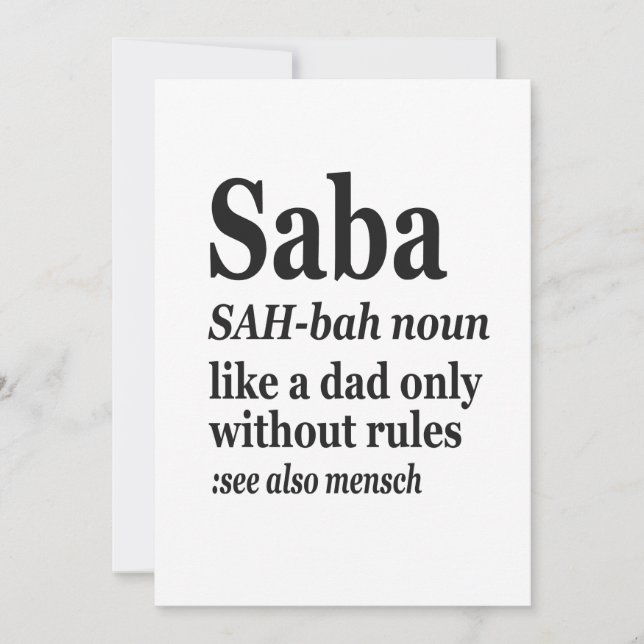 Saba Hebreisk farfar definition judisk Hanukkah Gi Inbjudningar (Framsida)
