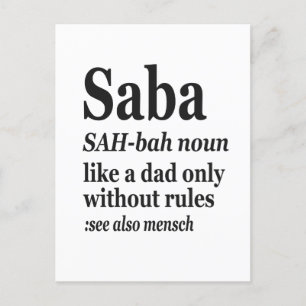 Saba Hebreisk Farfar Definition Judisk Hanukkah Gi Vykort