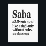 Saba Hebrew Grandpa Definition Jewish Hanukkah Gif Vykort<br><div class="desc">Saba Funny Hanukkah Deinition Shirt</div>