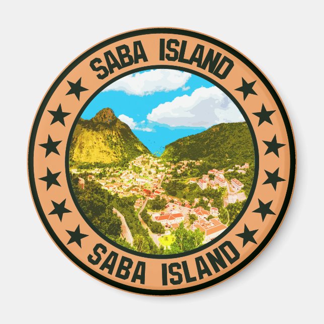 Saba Island Magnet (Framsidan)