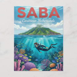 Saba Karibiska Nederländerna Vykort
