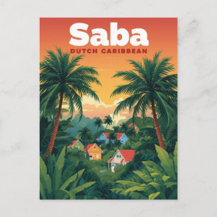 Saba Resa Holländska Karibien Vykort