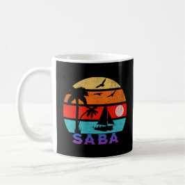 Saba Retro Solnedgång Ocean Farfar Kaffemugg