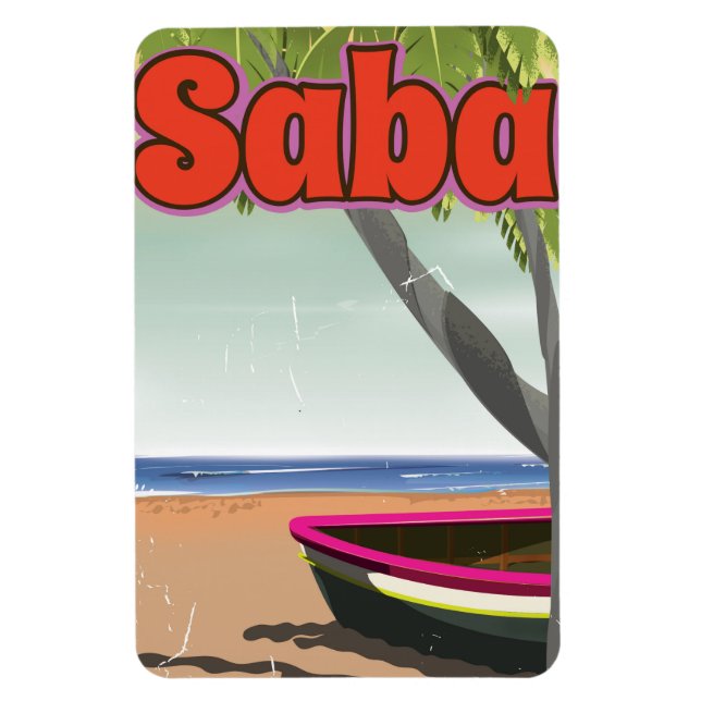 Saba vintage reseaffisch. magnet (Vertikal)