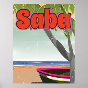 Saba vintage resor poster. poster