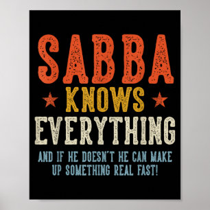 Sabba vet allt fars dag retro vintage  poster