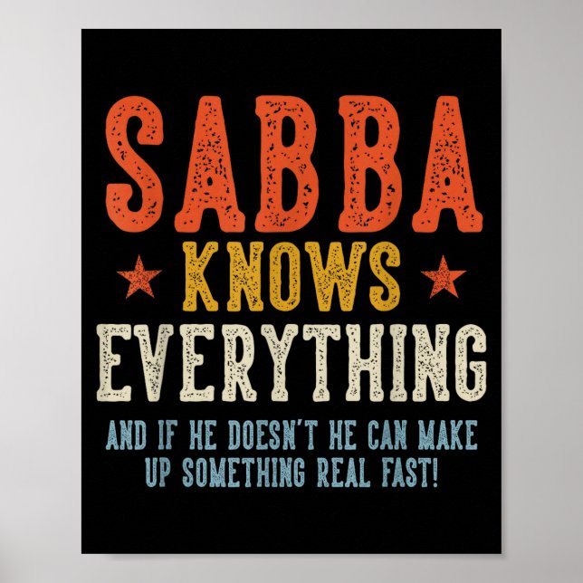 Sabba vet allt fars dag retro vintage  poster (Framsidan)