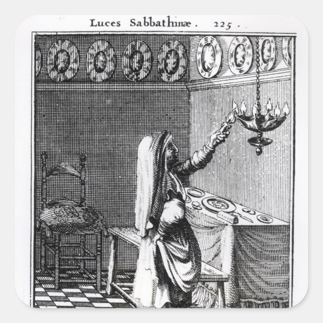 Sabbathinnans ljus fyrkantigt klistermärke (Framsida)