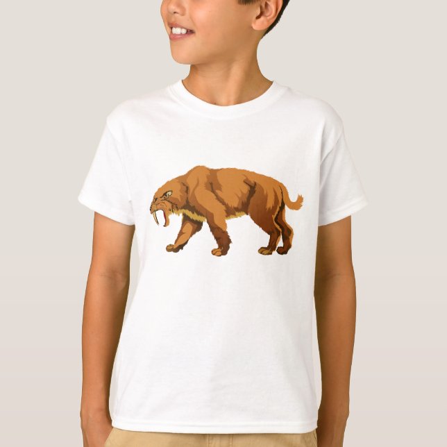 Sabeltandad katt t-shirt (Framsida)