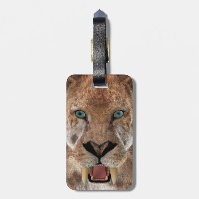 Sabeltandad tiger eller Smilodon Bagagebricka (Baksidan Lodrät)