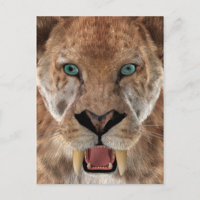 Sabeltandad tiger eller Smilodon Vykort (Framsida)