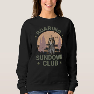 Sabeltandad Tiger Retro Skog Solnedgång Klubb T Shirt