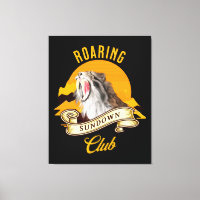 Sabeltandad Tiger Retro Solnedgång Äventyrs Klubb