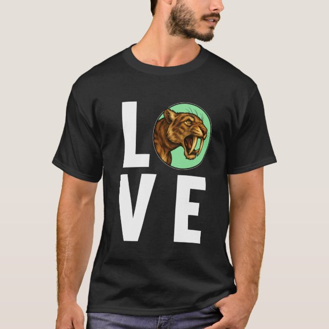 sabeltandade tigrar sabeltandad tiger t shirt (Framsida)