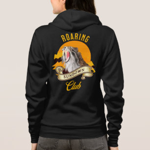 Sabeltandig Tiger Retro Solnedgång Äventyrs Klubb T Shirt