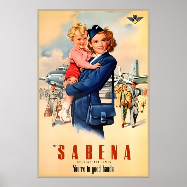 Sabena Airlines Audrey Hepburn Ny Retro Poster (Framsidan)
