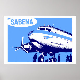 Sabena Airlines retro vetor art Poster
