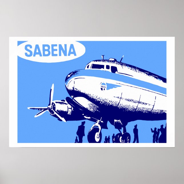 Sabena Airlines retro vetor art Poster (Framsidan)