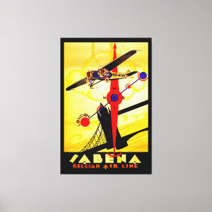 Sabena Art Deco Compass Canvastryck