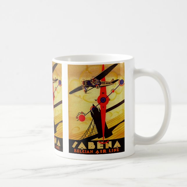 Sabena Art Deco Compass Kaffemugg (Höger)
