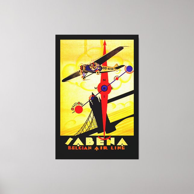 Sabena Art Deco Compass - XL Canvastryck (Framsida)