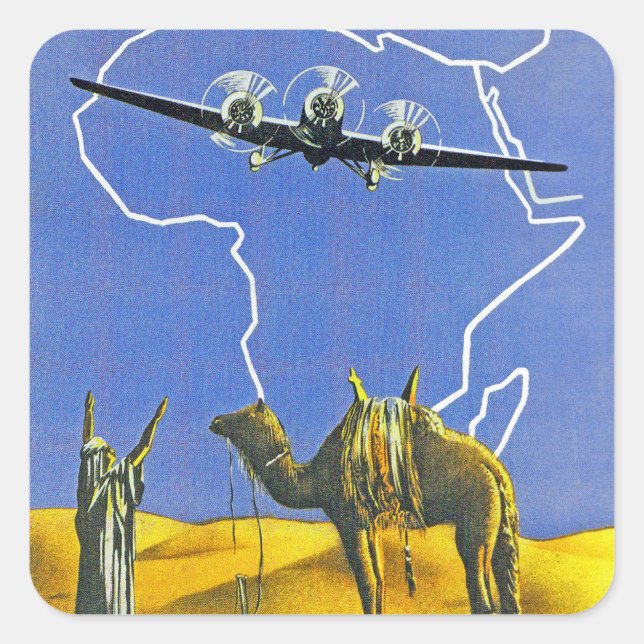 Sabena ~ Belgique Kongo Fyrkantigt Klistermärke (Framsida)